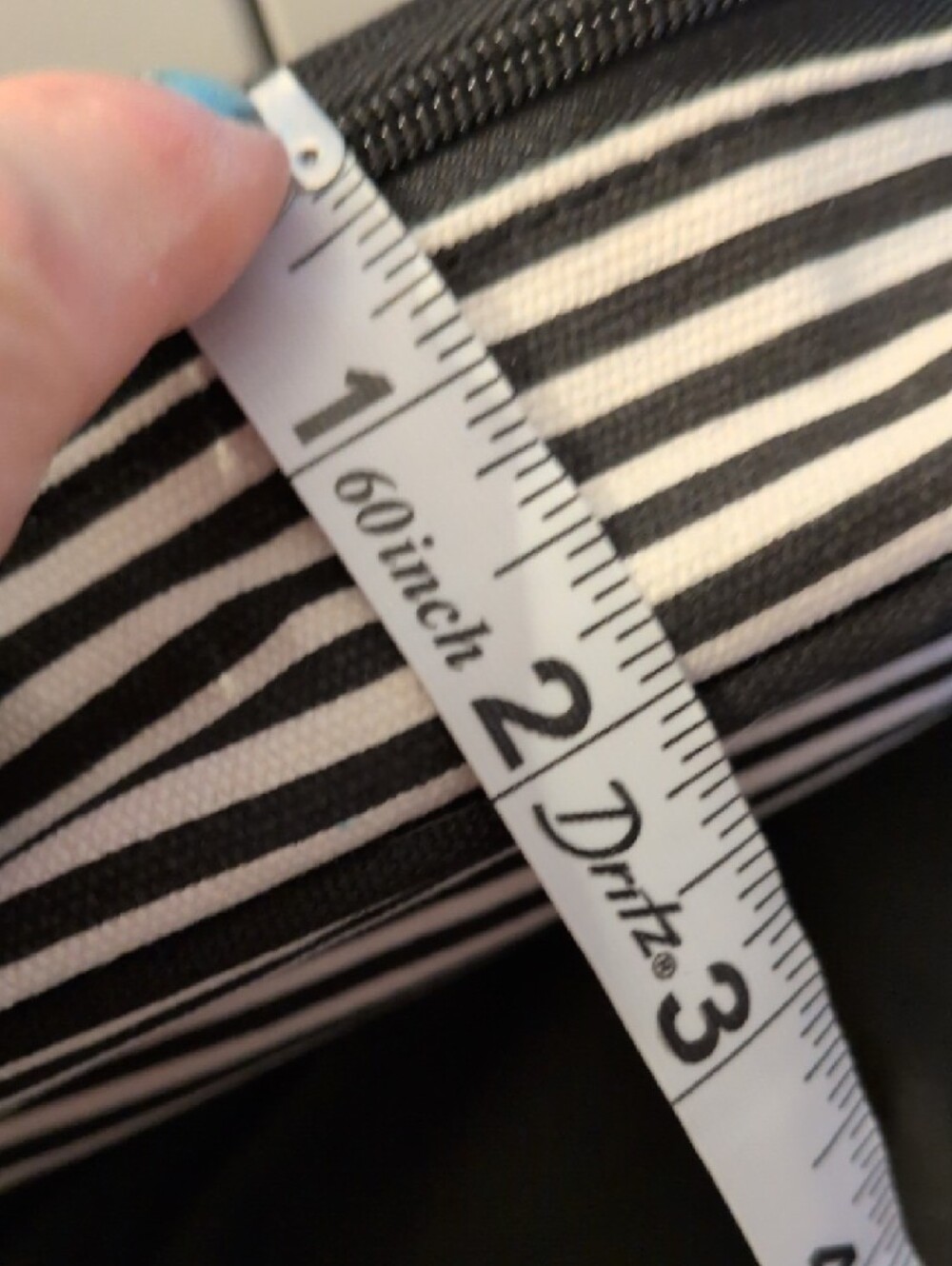 MIA Black and White Striped Cosmetic Bag with Gold Logo - Picture 7 of 7